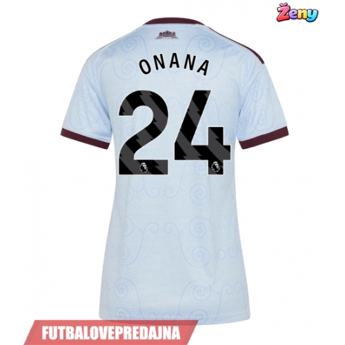 Lacne Ženy Futbalové dres Aston Villa Amadou Onana #24 2026-27 Krátky Rukáv - Tretina